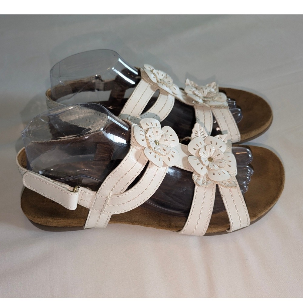 Natural Soul Avril Sandals Size‎ 9.5M White Floral Comfort Footbed Slingback - Picture 5 of 9